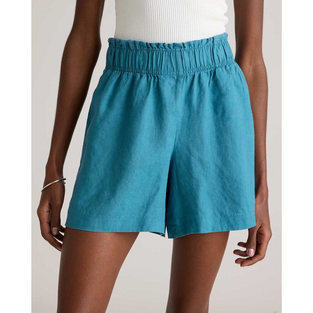 Quince Linen Shorts in Mineral Blue